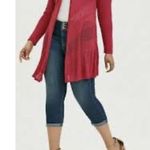 Torrid  Pointelle Cardigan Open Front Sweater Berry Pink Size 5X NWTS Photo 1