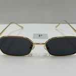 90s style gold and gray metal sunglasses / Small Square sunglasses Photo 0