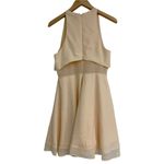 ASOS  Sheer & Solid Skater Dress Bridal Wedding Cocktail Cream Feminine Mesh SZ 8 Photo 1