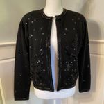 Liz Claiborne Vintage Lambswool Beaded Cardigan Holiday Party Sweater Small Photo 4