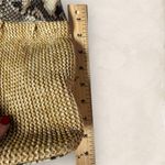 Nicole Miller  Straw Wood Handle Snap Closure Clutch Photo 6