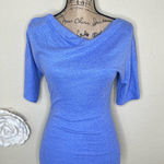 Michael Stars NTM: Cowl Neck Blouse in Medium Blue Color with Ruched Waist Sz OS Photo 0