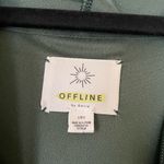 Aerie EUC  Dark Green Velour Zipped Hoodie Photo 4