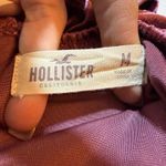 Hollister Crushed Velvet Peasant Blouse M Burgundy Rose Off Shoulder Romantic Photo 4