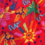 Maison D Amelie Paris Linen Rayon Blend Midi Maxi Skirt Tiered Sun Tropical Orange Size M Photo 2