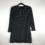 J.Crew Collection 100% Silk Black Star Print Ruffle Trim Long Sleeve Dress Sz 2 Photo 0