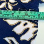 Hilo Hattie Hawaiian Shirt Navy Blue White Tan Floral Bold Button Front Shirt 1X Photo 7