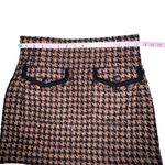 Veronica Beard  Adriel Houndstooth Flap Pocket Mini Skirt Women Size 4 Brown Photo 3