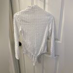 Free People  intimately White Textured Long Sleeve Bodysuit Photo 5