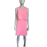 Loft Pink Scalloped Tiered Aline Dress Photo 1