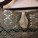 Faded Glory  Size Large L Dark Green Floral Blouse Lace Top Summer Fall Photo 7