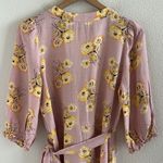 Madewell  Linen-Blend Ruffle-Cuff Wrap Dress in Dutch Dandelions Small Photo 4