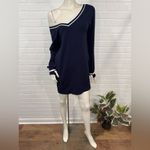Aerie Offline by ChillUp Navy V-Neck Dress with White Trim Photo 4
