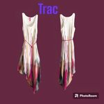 Trac  Women’s Sleeveless Tank Watercolor Asymmetrical Dress with Belt Tassels Sma Photo 1