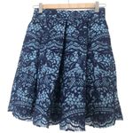 Maje  JEKO GUIPURE LACE MESH BLUE HIGH WAIST SKATER RAW HEM SKIRT Photo 5