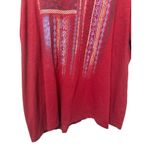 Catherines  Womens Top 2X Red V Neck Graphic Tee Boho Artsy Lightweight‎ Soft Photo 3