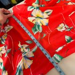 1970s Made in Hawaii Island Fashions Tropical Hawaiian Print Maxi Dress Size 12 Red Photo 7