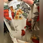 Lulumari One piece asymmetrical  ruffled pantsuit jumpsuit red floral Small Photo 4