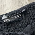 ZARA Eyelet Crop Top smocked womens Black (medium) feminine coquette euro Photo 1