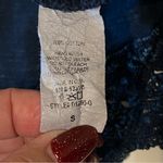 Altar'd State Altar’d State baloon sleeve crochet Hem Top, acid wash denim blue, size S Photo 8