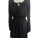 GILLI Black Brown Polka Dot Long Sleeve Dress Size Medium Photo 1