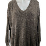 BCBGeneration Women's Gray V Neck Pullover Knit Long Sleeve Sweater Top Size M Photo 0