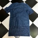 Roni Blanshay Vintage 80s 90s Montreal Denim Dress Short Sleeve Eyelet Cutout XL Photo 6
