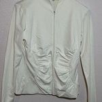 Anne Fontaine Ivory Activewear Ruched Long Sleeved Jacket Size 3 Small Paris Black Photo 0