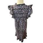 Rails  Print Maxi Dress Ruffle Sleeveless Black Trim Tiered Long Dress XS S Photo 4