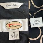 Talbots Pure Silk Midi Shirt Dress 6 Black Tan Pockets Lined Photo 8