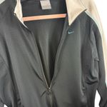 Nike Vtg 90s Black White Blue Full Zip Mock Neck Mesh Athletic Jacket Women's XL Photo 2