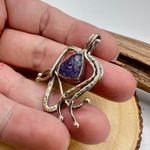Sterling Silver Artisan Pendant – Rough Tanzanite Stone Purple Photo 2