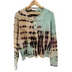 Daydreamer Revolve Tie Dye Waffle Henley Top Size L Long Sleeve Cotton Thermal Photo 3