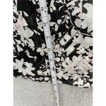 EXPRESS  Women's Blouse Smocked Shoulders Floral Black Pink Medium Short Sleeve Photo 8