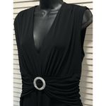 Metaphor Black Sleeveless Dress Long Rouched Waist Back Zip Size Gemstones Photo 1