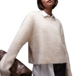 Topshop 's ultimate fluffy knit sweater in ivory, relaxed fit. Womens Size 4-6 Photo 0