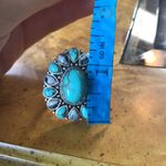 Real White Buffalo Blue Turquoise Sterling Silver Cocktail Ring Size 9 Photo 3