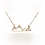 Gold Tone Mountain Necklace Gold Photo 2