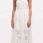 Madewell  Eyelet Lace Tank Midi Dress in Poplin White Size 00 Photo 0