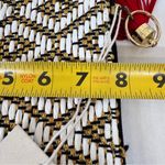 Quagga Green Label Party Clutch Black White Gold Woven Red Tassel Boho Purse Photo 1