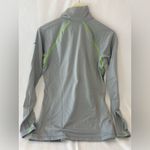 Nike  Pro Dry Fit 1/2 zip running pullover gray and neon green women’s large Photo 2