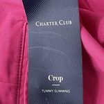Charter Club SZ 14 Crop Pants Wide Leg Straight Pockets Stretch High-Rise Pink Photo 10