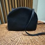Anthropologie Black Faux Leather Woven Crossbody Bag Adjustable Strap Photo 5