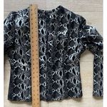 Metrostyle Snake Print Genuine Leather Jacket Black & White Pattern Size 4 Photo 4