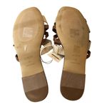J Crew Factory Mixed Crisscross Slide Sandals Canvas Faux Leather Beige Brown 11 Photo 4