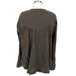 Free People  Changing Horizons Gauze Top Dark Olive Green Size Large Photo 5