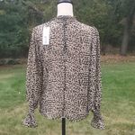 Molly Bracken NWT  Animal Print Elastic Wrist Blouse Photo 4