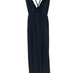 Reformation Maxi Dress Crossover Straps Deep V Neck Black M Photo 1