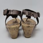 dexflex comfort Dex Flex T Strap Metallic Thong Wedge Sandal Gem Stone Jeweled Size 8.5 Photo 4