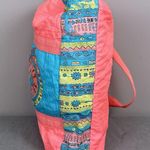 Vintage Gitano Surf Life Duffle Bag Matching Wrist Bag Windbreaker Neon Tote Orange Photo 8